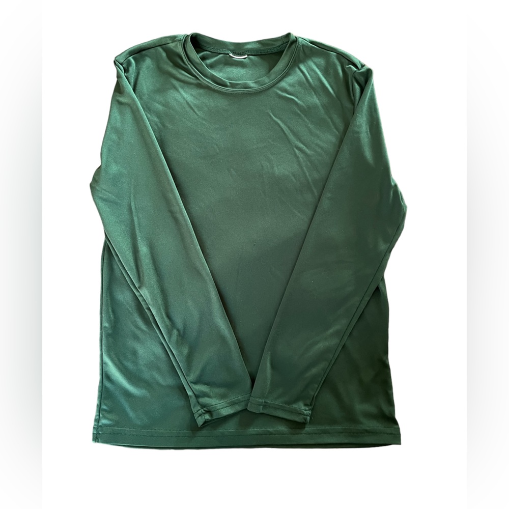 Opna Youth Athletic Performance Moisture Wicking Rash Guard, Dark Green, Size M